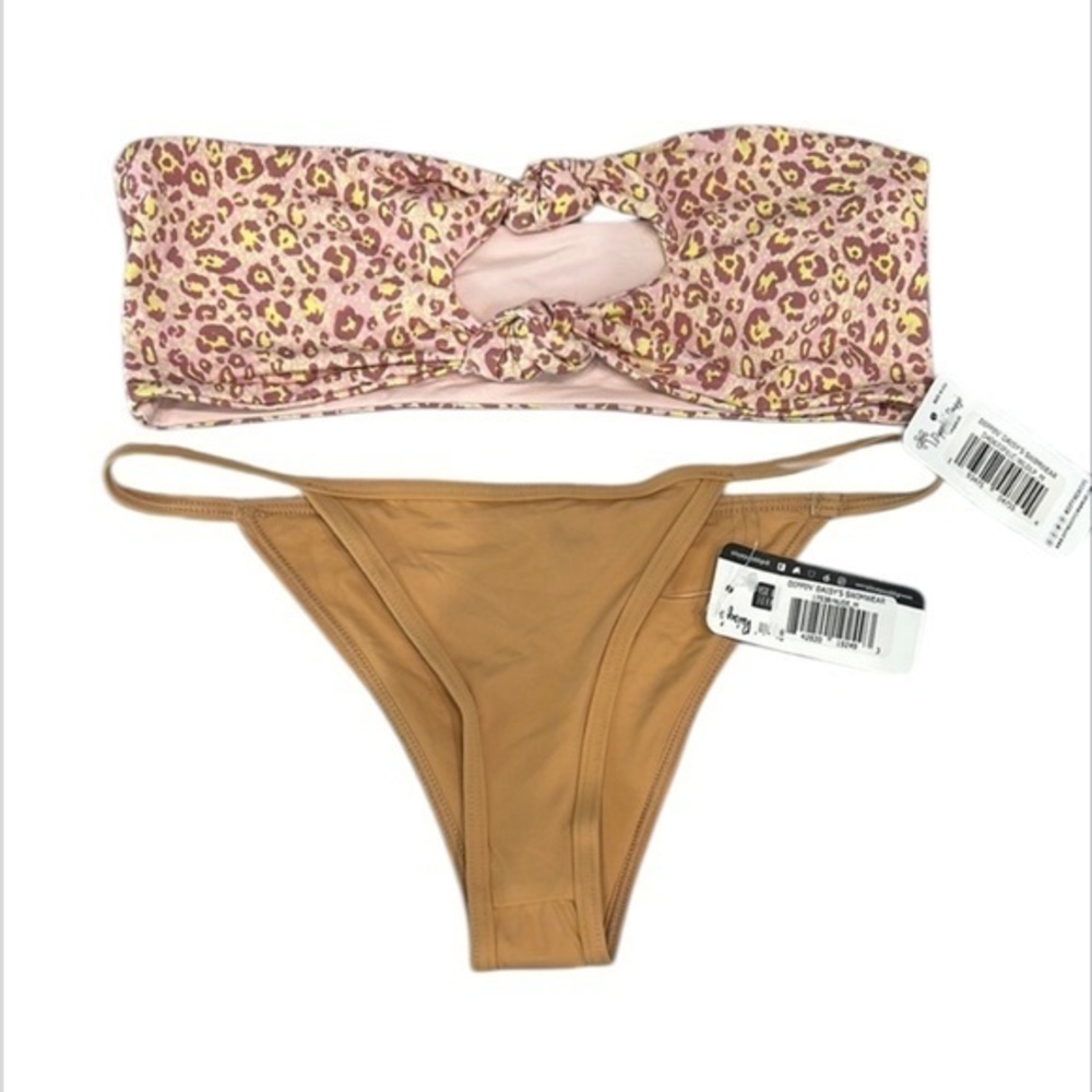 Dippin' Daisy's cheetah print tan bikini set size medium